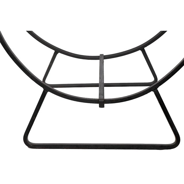 Diminutive Mid Century Iron Firewood Log Holder Vintage Fireplace Accessory For Sale - Image 11 of 12