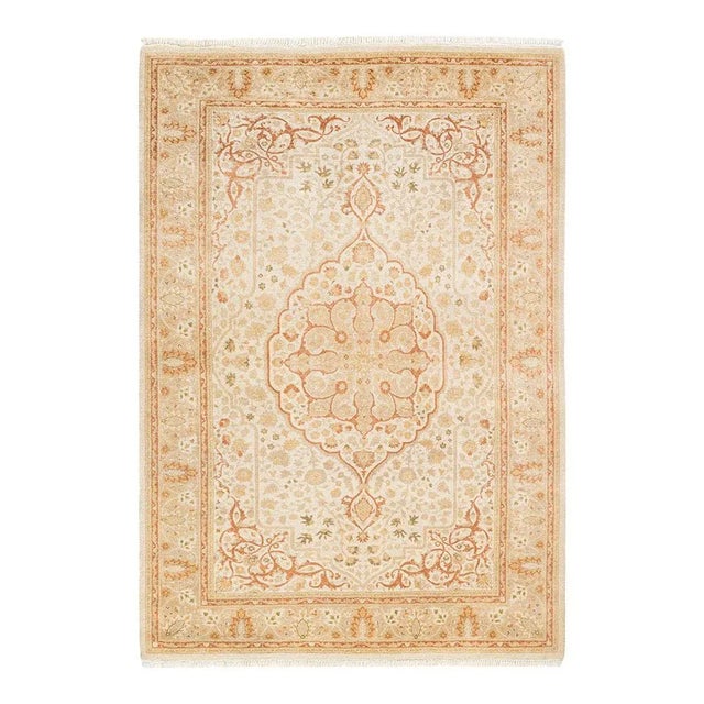 Mogul Collection Hand-Knotted Area Rug - Ivory 4' 5" x 6' 3" For Sale - Image 4 of 4