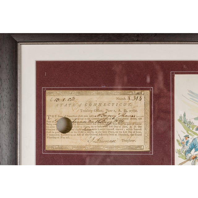 1780s American Revolutionary War Bond, State of Connecticut in Black Frame For Sale - Image 11 of 12