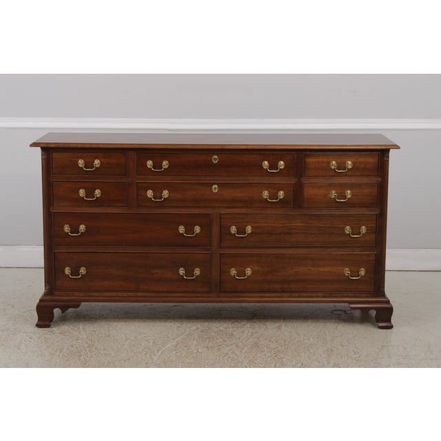 Age: C.1990 Details: Finish no.3 Cherry Bracket Feet Dovetailed Drawer Construction High Quality Construction Large...