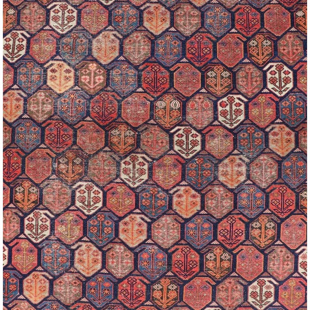 Early 20th Century Antique Malayer Rug in Soft Tones in Wool With Sub-Geometric Paisley Design 5'2 X 9'11 For Sale - Image 5 of 11