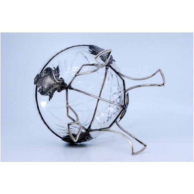 Bonboneiro with Silver Structure and Cut Glass Supported by Palms For Sale - Image 5 of 5