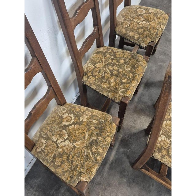 Rustic Chairs with Slatted Backs, Set of 6 For Sale - Image 11 of 12