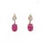 Metal Natural Ruby Diamond Earrings 14k Gold 1.55 TCW Certified For Sale - Image 7 of 14