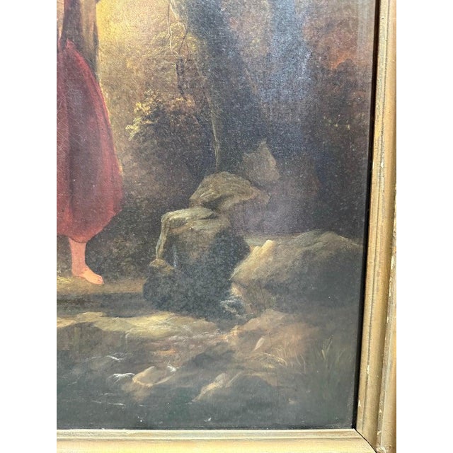 Two Women in a Woodland Setting, 19th Century, Oil Painting, Framed For Sale - Image 7 of 9