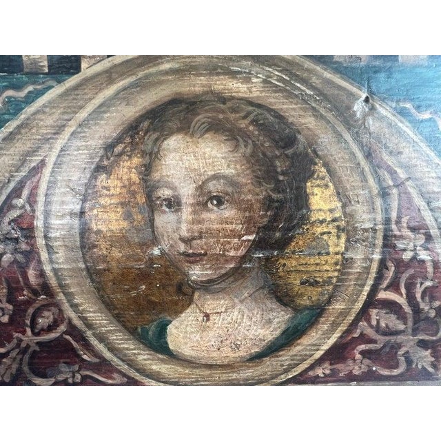 Brown 19th C. Religious Inspired Painted Wooden Plaques For Sale - Image 8 of 11