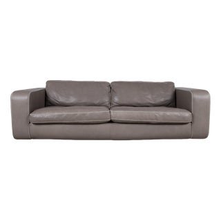Four-Seater Leather Sofa in Grey Couch by Machalke Valentino For Sale