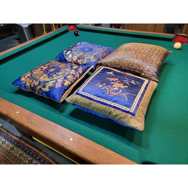 4 Vintage Silk Pillows For Sale - Image 11 of 11