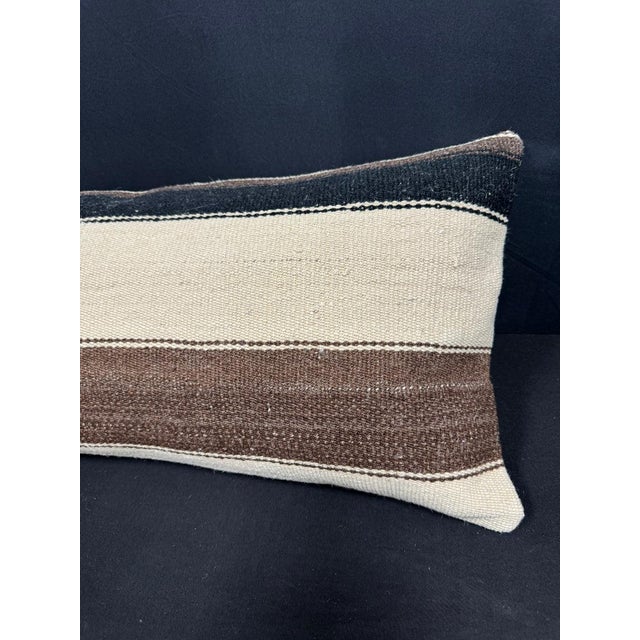 Turkish Hemp Pillow Cushion Natural Beige Brown Cushion Cover 14"x40" For Sale - Image 4 of 4