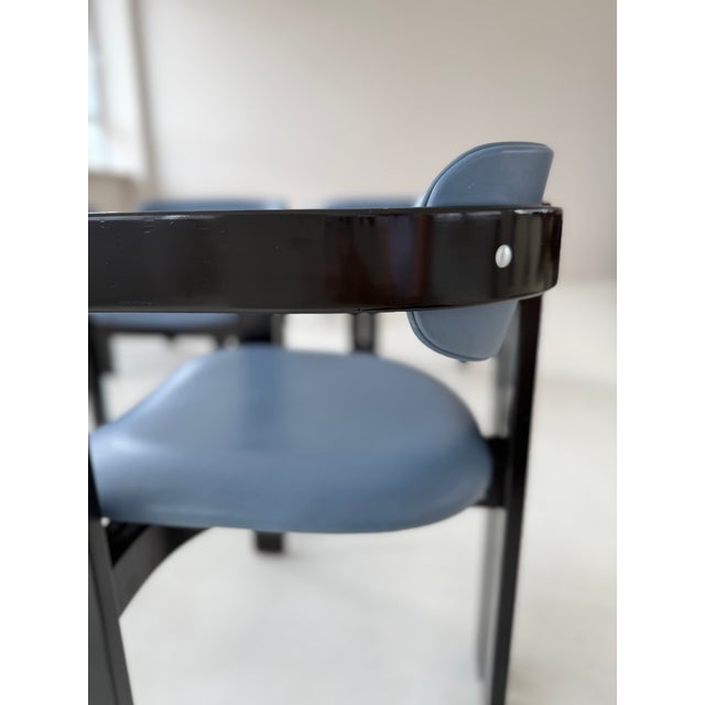 Pamplona Dining Chairs and Table in Petrol Leather by Augusto Savini for Pozzi, Italy, 1970, Set of 7 For Sale - Image 11 of 18