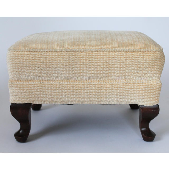 Vintage Ivory-Colored Footstool or Ottoman For Sale - Image 4 of 12
