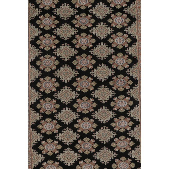 Tribal Vintage Bokhara Rug in Black With Geometric Patterns - Rug & Kilim For Sale - Image 3 of 8