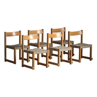 Koldinghus Chairs in Beech with Woven Seats attributed to Hans J. Wegner for Getama, 1988, Set of 6 For Sale