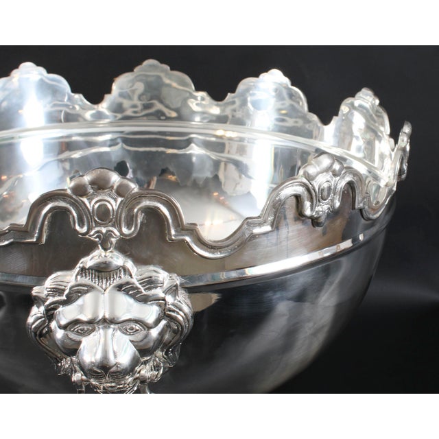 Large Vintage Silver-Plated Punch Bowl from Monteith, 1980s For Sale - Image 10 of 18