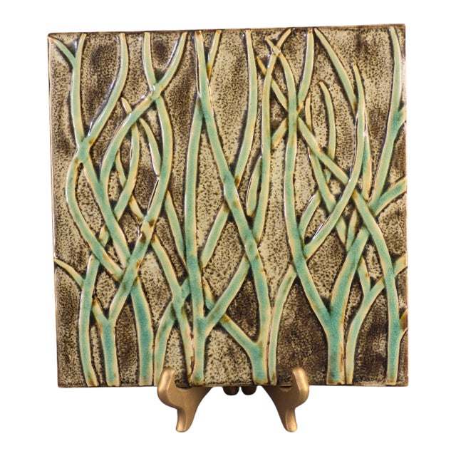 Vintage Fortunata Wall Hanging Italian Majolica Ceramic Trivet Tile #3 For Sale