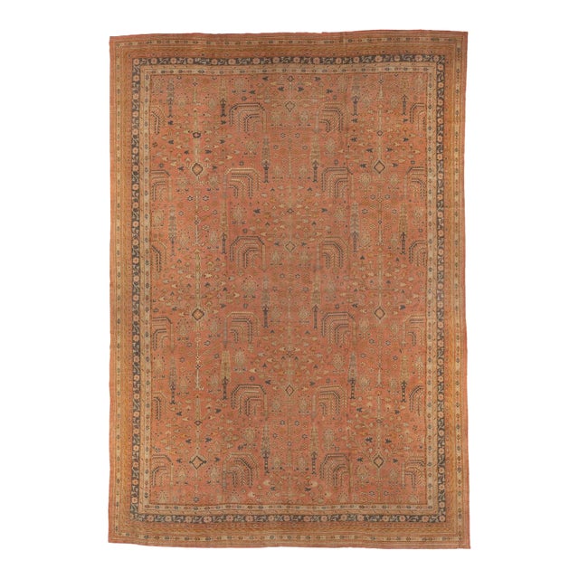 Oversize Cypress Willow Tree Turkish Oushak For Sale