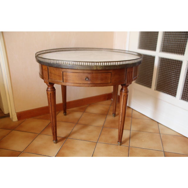 Wood Side table White Marble top round table Coffee table Flower stool Plant stand Wood end table Living room furniture...