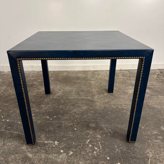 Mid-Century Modern Pierre Lottier-Style Vinyl Wrapped Game Dining Table For Sale - Image 3 of 12