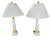 Pair of Natural Light Co. White Wooden Obelisk Table Lamps With Cream Ball Accents and Shades For Sale In Chicago - Image 6 of 10