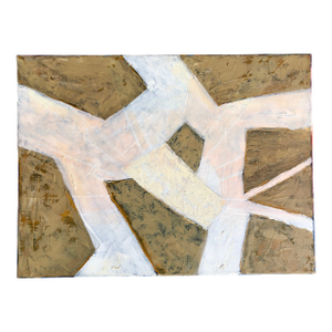 Contemporary Original Oil on Canvas Painting by CL Auker “Abstract in Beige and White”