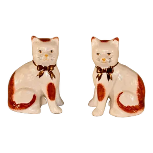 Pair of Staffordshire Cat Figures, Circa 1970