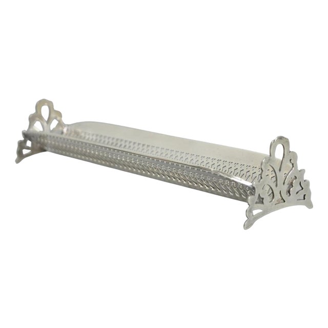 Vintage English Regency Silver Plated Reticulated Sugar Cube Cracker Caddy For Sale