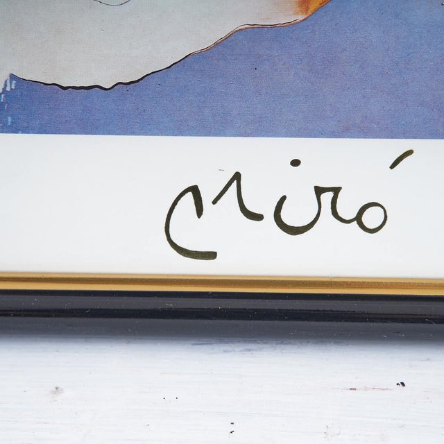 Joan Miró Poster Artwork in Elegant Frame, 1980s