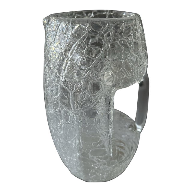 Early 20th Century Crackle Glass Pitcher by Wilhelm Kralik Sohn For Sale