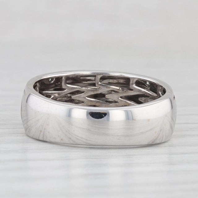 Vera Wang Vera Wang Love Men's Wedding Band Diamond 14k White Gold Size 10 Ring For Sale - Image 4 of 9
