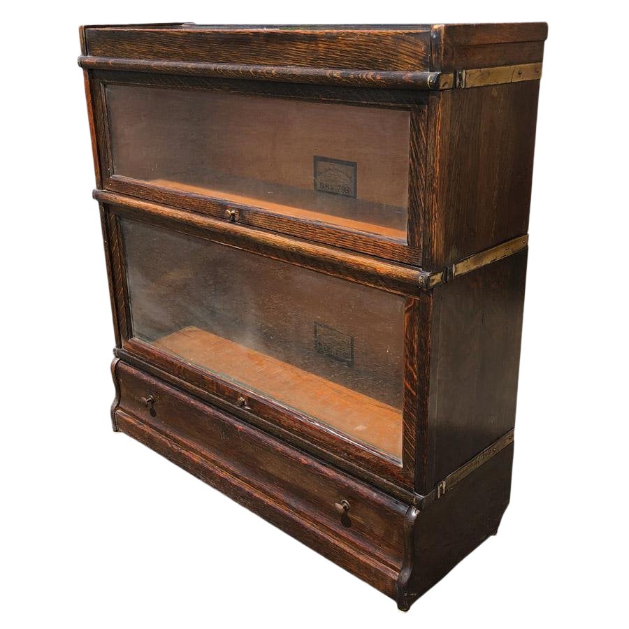 Antique Globe Wernicke 2 Stack Oak Barrister Bookcase Chairish