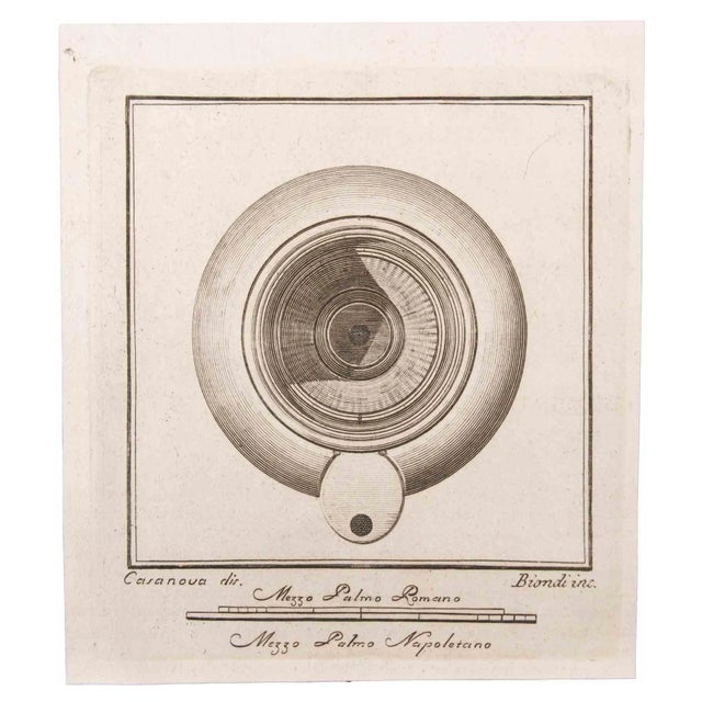 Luigi Biondi, Oil Lamp, Etching, 18th Century For Sale