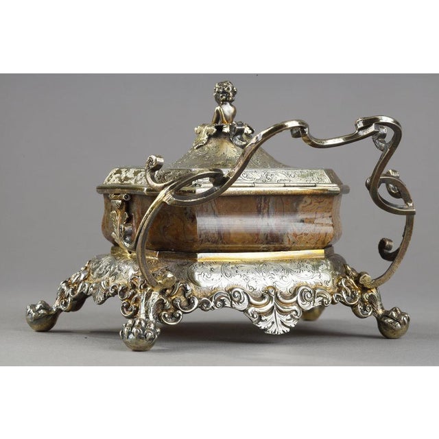 English Silver-Gilt and Agate Inkstand, 1830 For Sale - Image 13 of 18