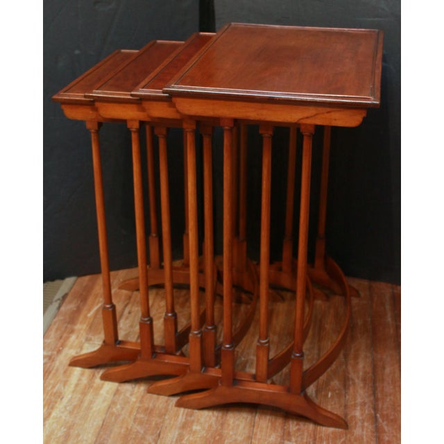 Circa 1900 English Set of 4 Sheraton Taste Nesting Tables | Chairish