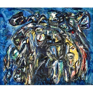 Werner Liebmann, Large German Neo Figuarist Abstract Expressionist Oil Painting Werner Liebmann, c.1980s-1990's For Sale