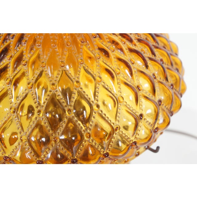 Gold 1930s Aladdin Amber Quilted Glass Hobnail Hurricane Vanity Oil Lamp For Sale - Image 8 of 12