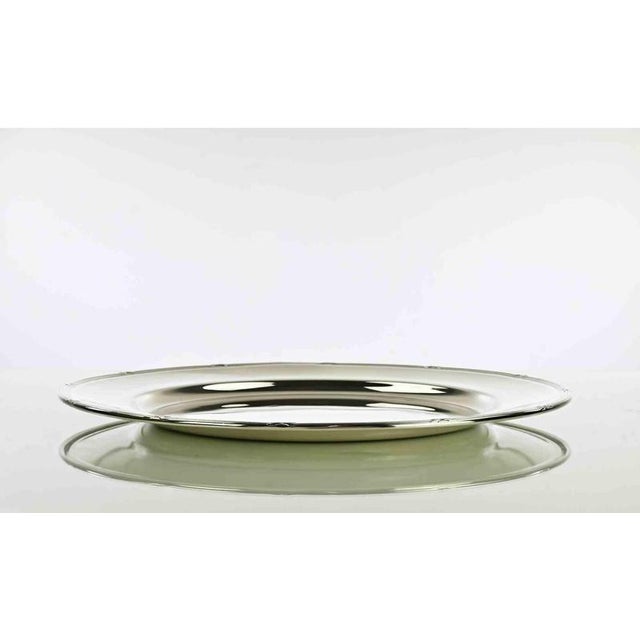 Vintage Silver Plated Serving Plate, Italy, 1970s For Sale - Image 3 of 5