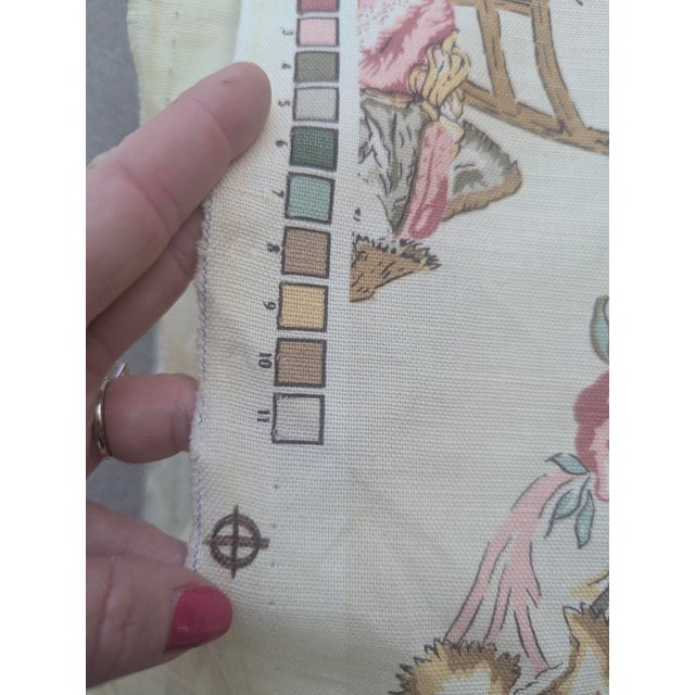 Textile Chinoiserie Toile Fabric 1.27 Yards For Sale - Image 7 of 14