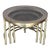 Set of Three Round Brass Nesting Tables With Smoked Pink Glass Tops For Sale