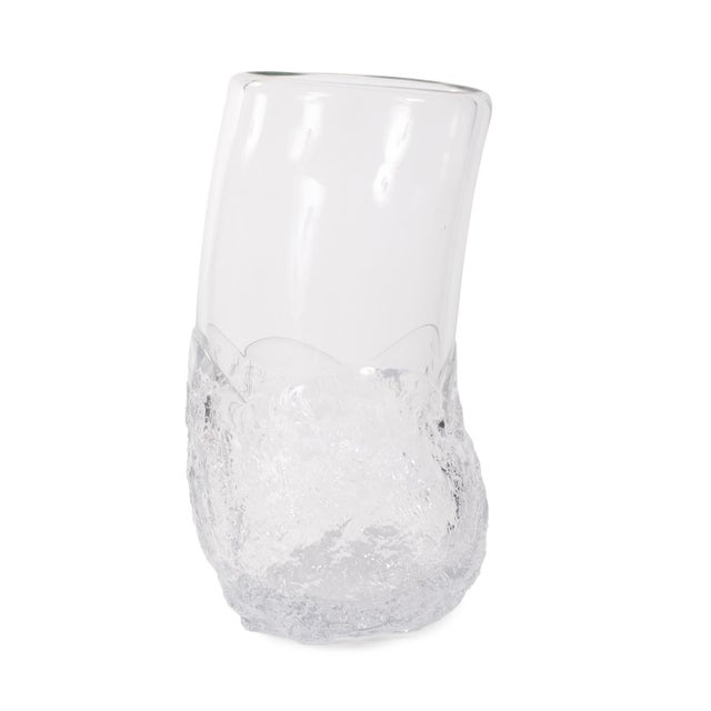 2020s Portage Ice Clear Abstract Glass Vase- Tall For Sale - Image 5 of 11