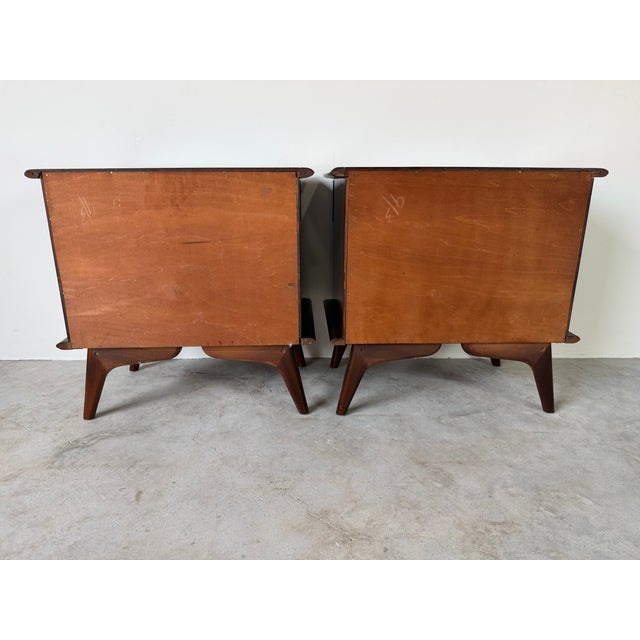 1940’s Art Deco Solid Mahogany Nightstands With Drawer & Open Shelf – A Pair For Sale - Image 17 of 18