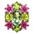 Bochic “Orient” Vintage Diamond, Peridot, Tourmaline & Blue Topaz Ring Set 18K & Silver Green Peridot - 5 Carat Purple...