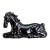 Vintage Glossy Black Horse Sculpture, Stylized Equestrian Figure For Sale