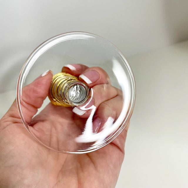 Anna Ehrner Vintage Modern Kosta Boda Epoque Gold Spiral Stem Anna Ehrner Wine Glass For Sale - Image 4 of 5