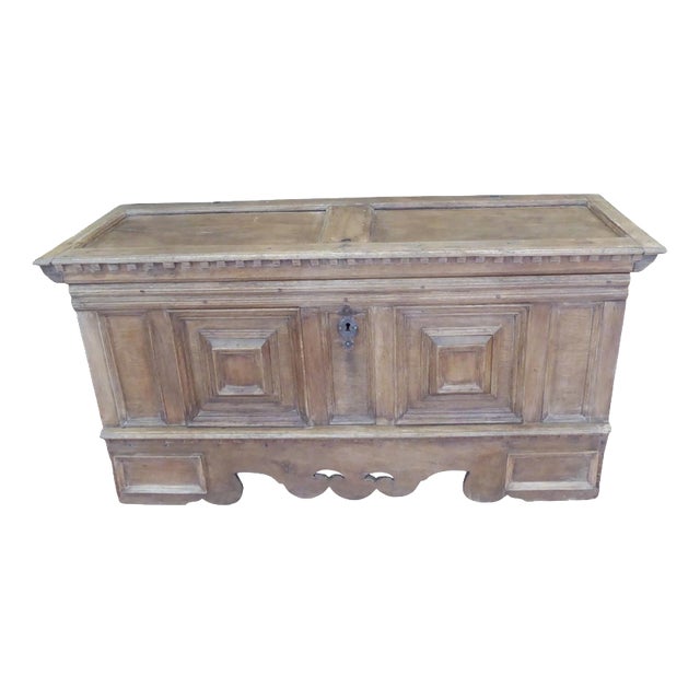 Antique Early 17th Century English Country Oak Chest Coffer, 1620 For Sale