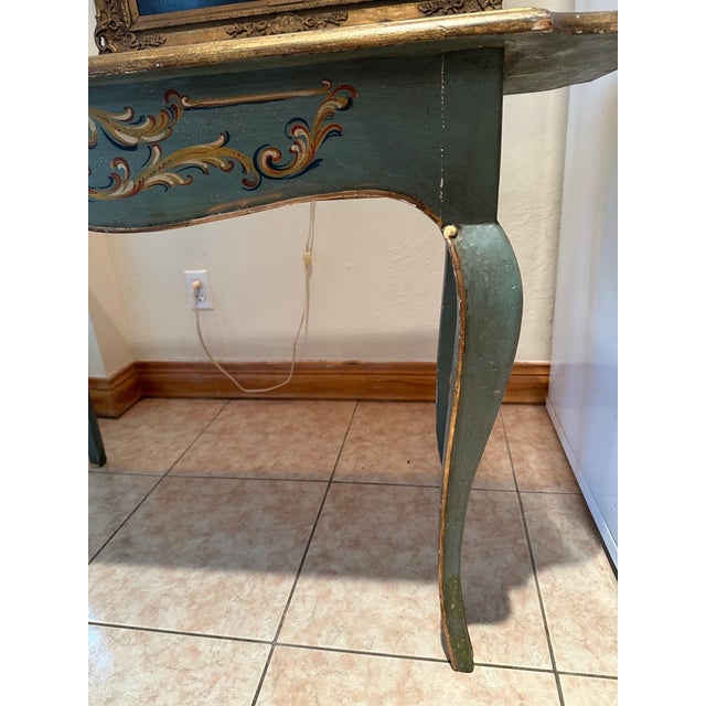 Baroque Vintage Bavarian Baroque Style Hand Painted Table Writing Desk For Sale - Image 3 of 18