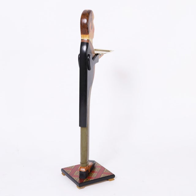 English Standing Butler With Serving Tray | Chairish