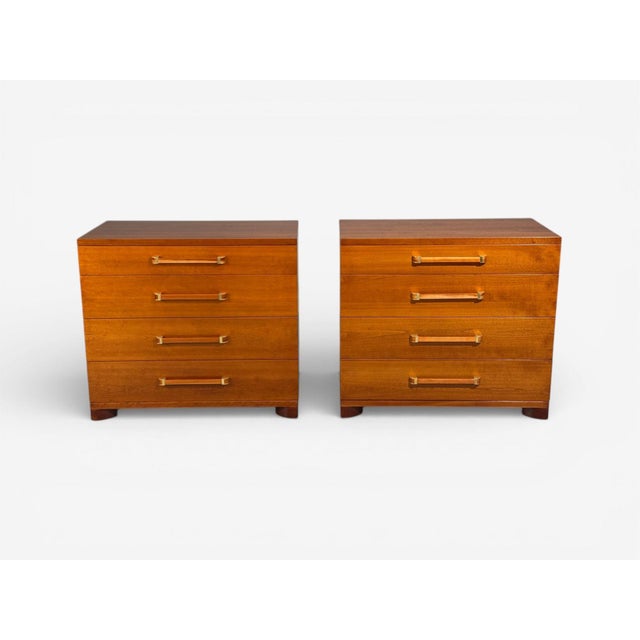 Mid-Century Modern John Widdicomb, Chests of Drawers, Walnut, Brass, Usa, 1960s For Sale - Image 3 of 12