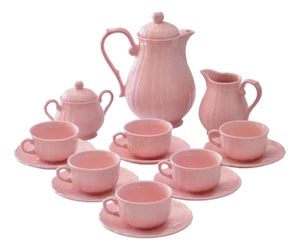 Earthenware Coffee Service from Salins-Les-Bains, 1930s, Set of 15