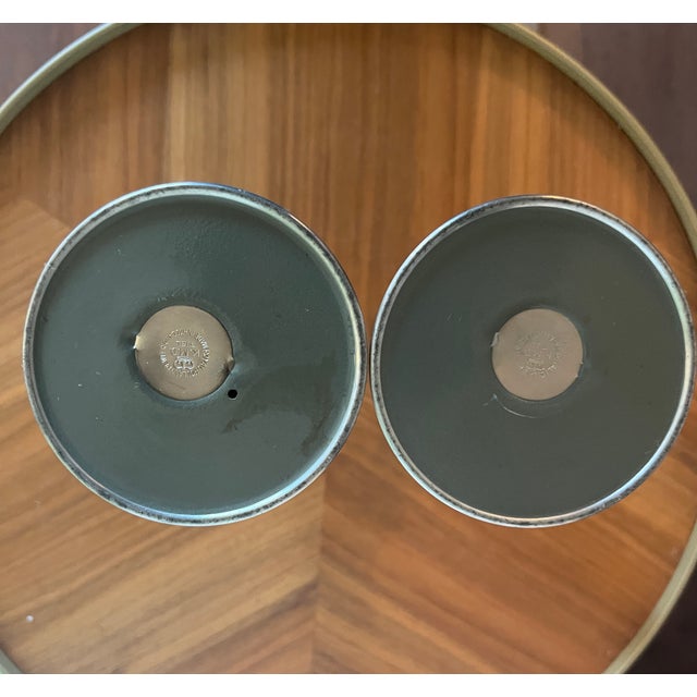 Mid-Century Modern Pair of Vintage Royal Holland KMD Pewter Candlestick Holders For Sale - Image 3 of 10