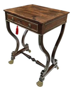 Antique English Regency Rosewood Occasional Side or Work Table Circa 1815